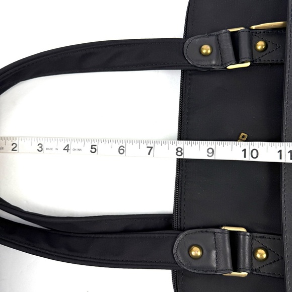 Travelon Ltd‎ Satchel Crossbody Bag Black Canvas Two Way Wear Handbag Purse - Picture 15 of 15